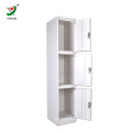 Power coated high gloss triple door steel clothes almirah metal clothes storage cabinet